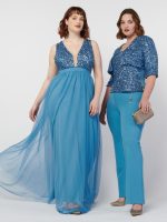 Μακρύ αμπιγιέ φόρεμα plus size Rinascimento