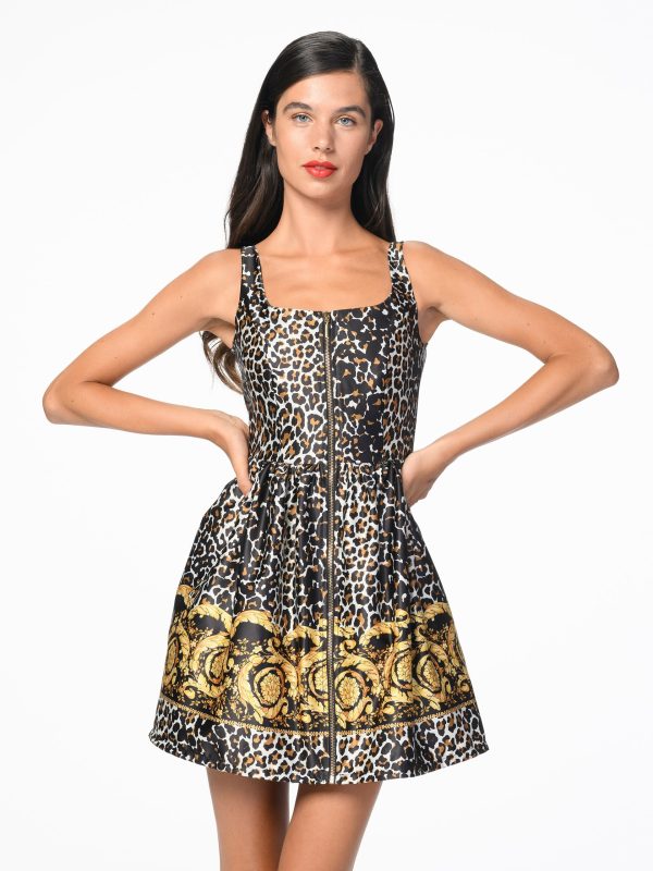 Μίνι λεοπάρ σατέν φόρεμα Rinascimento