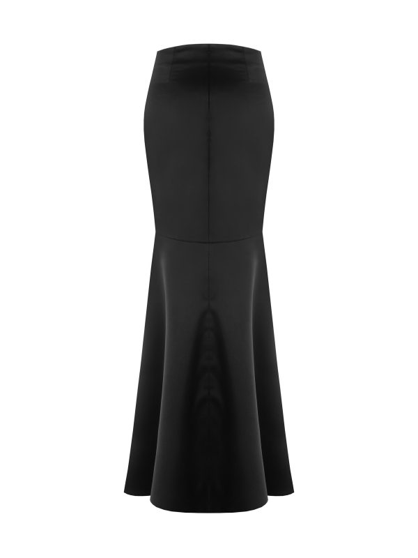 Μαύρη σατέν φούστα γοργονέ Rinascimento