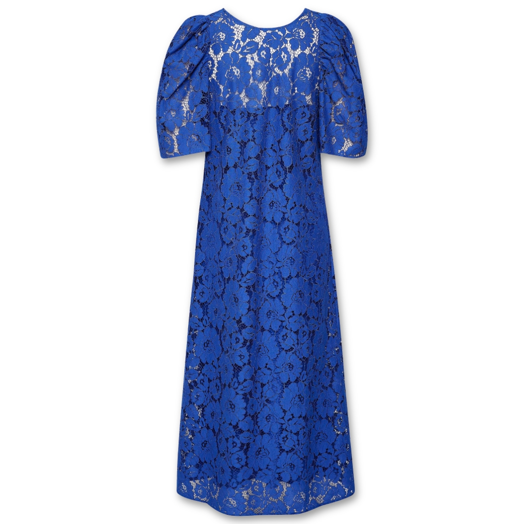 Μπλε ηλεκτρίκ μίντι φόρεμα δαντέλα Nabil Inwear